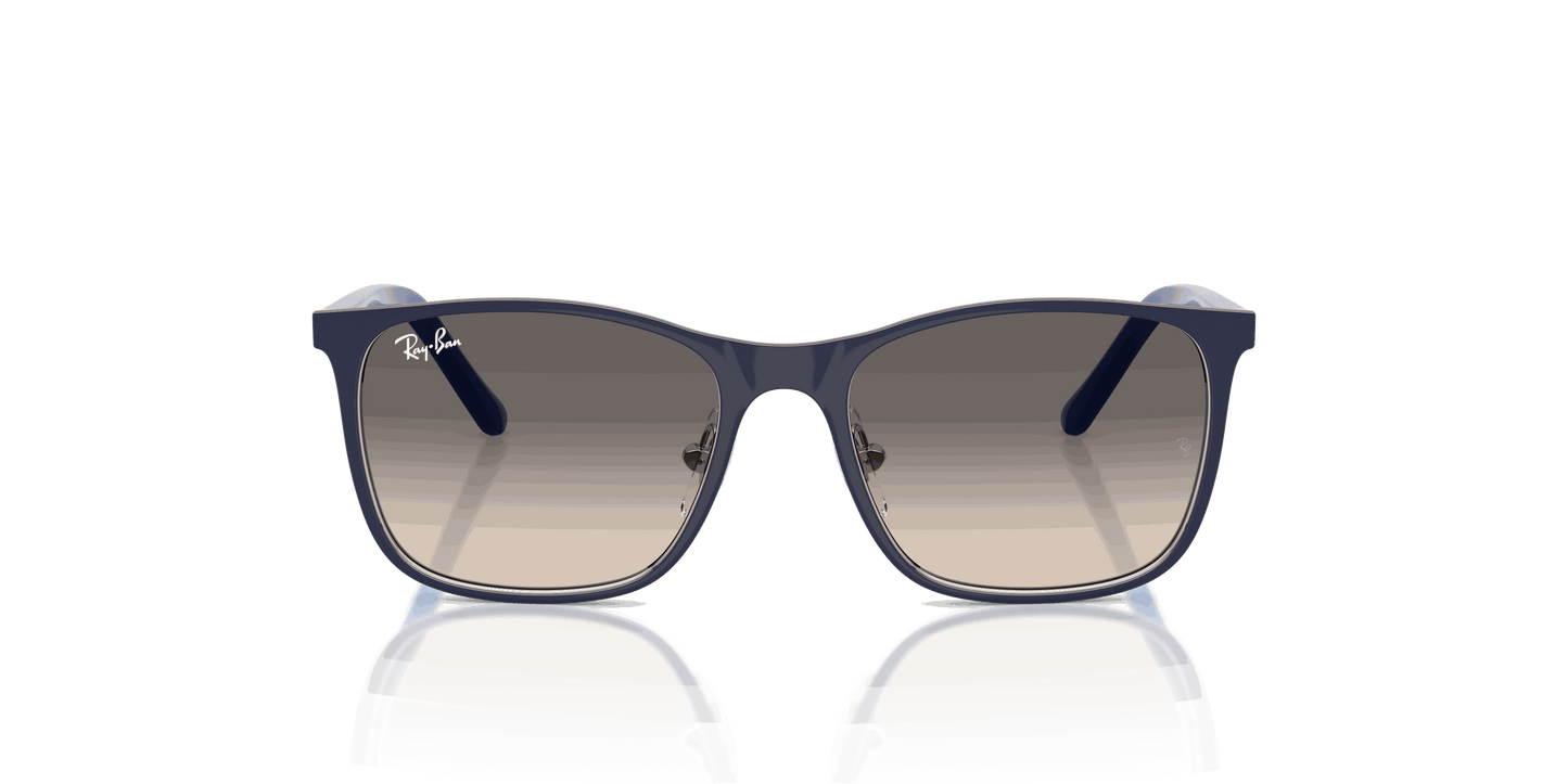 [Gradient Grey Lenses, Matte Blue On Silver Frame]