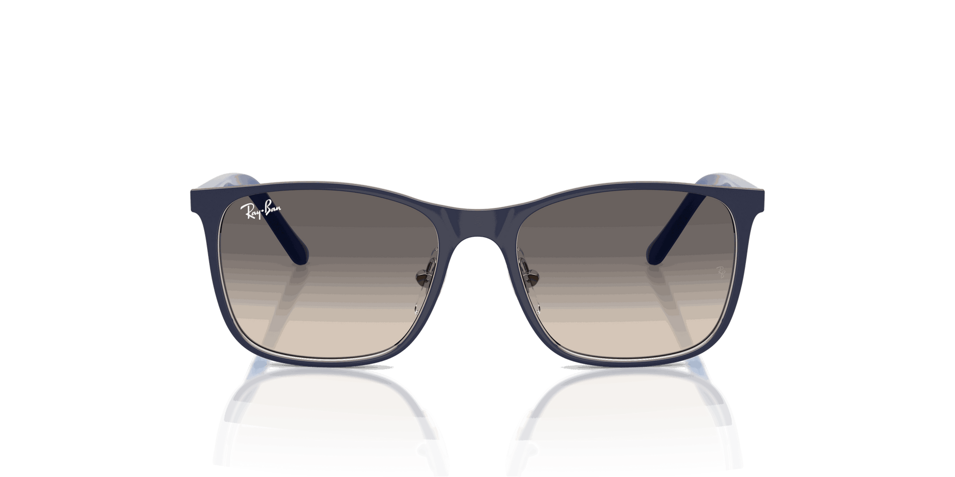 [Gradient Grey Lenses, Matte Blue On Silver Frame]