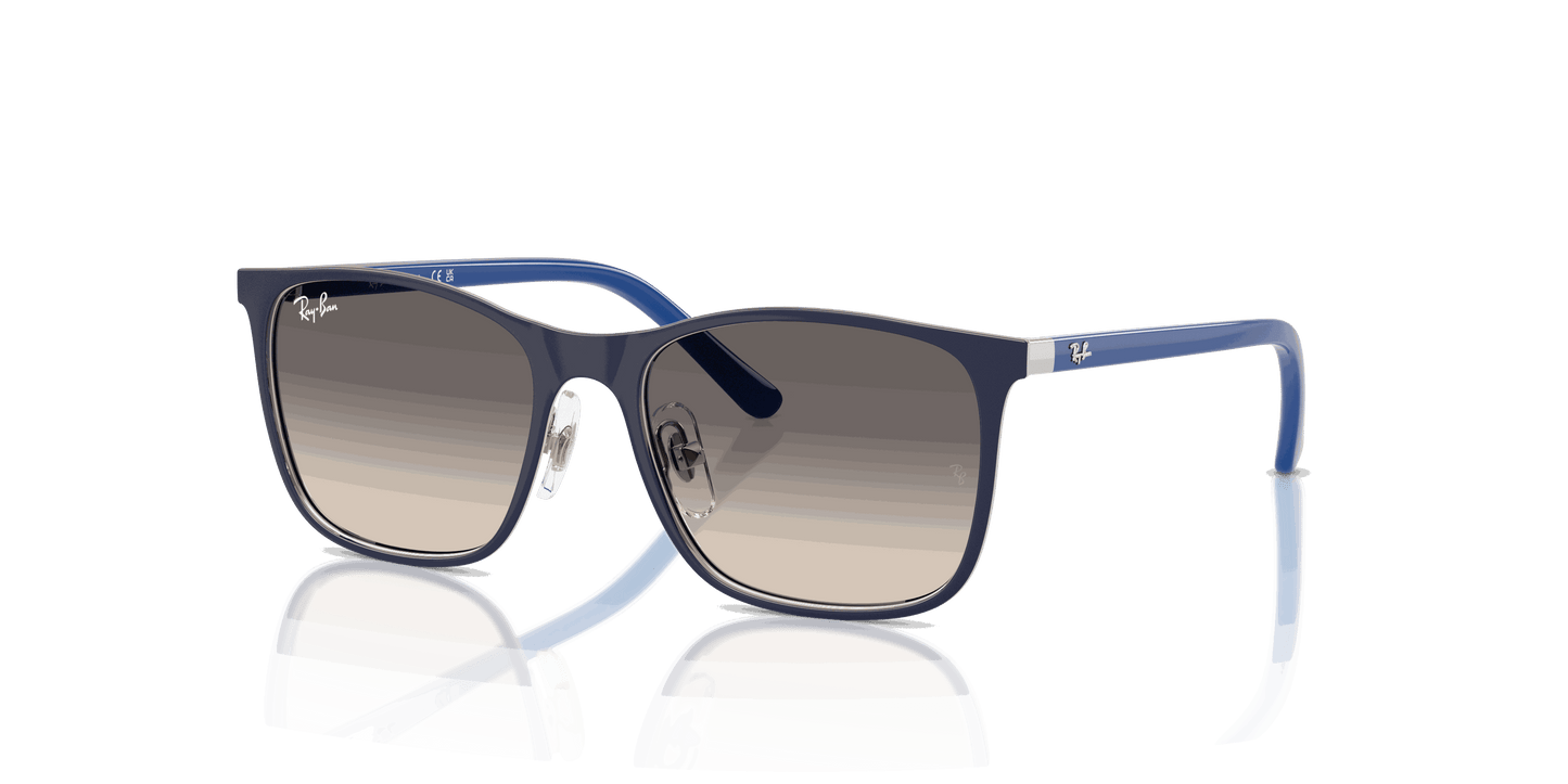 [Gradient Grey Lenses, Matte Blue On Silver Frame]