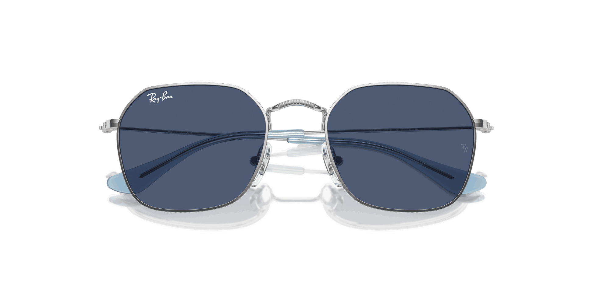 [Dark Blue Lenses, Polished Silver Frame]