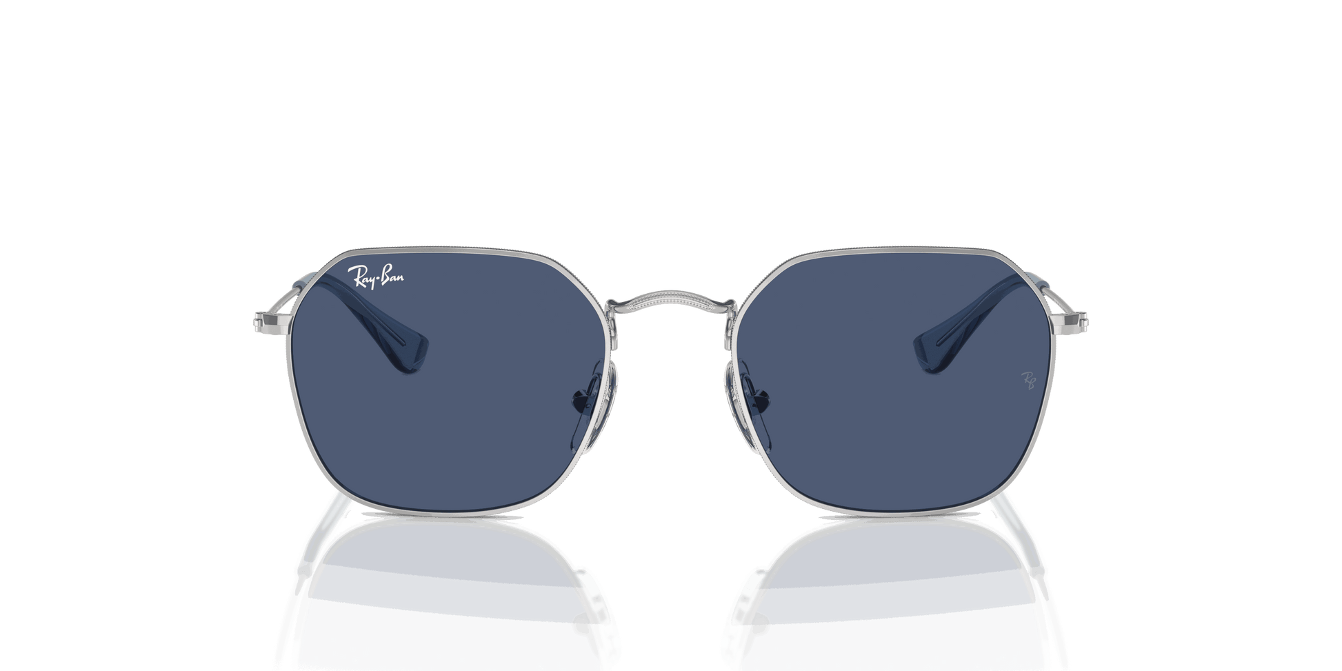 [Dark Blue Lenses, Polished Silver Frame]