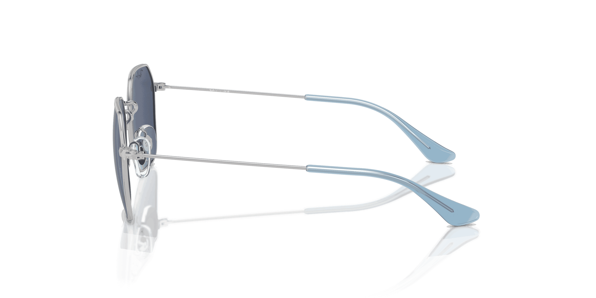 [Dark Blue Lenses, Polished Silver Frame]