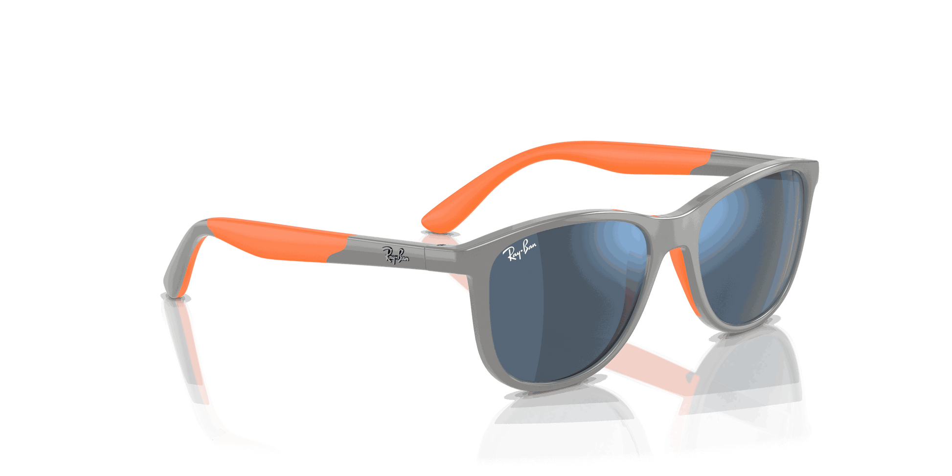 [Dark Blue Lenses, Polished Grey On Orange Frame]