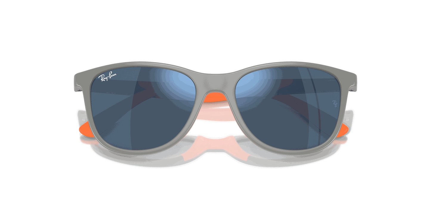 [Dark Blue Lenses, Polished Grey On Orange Frame]