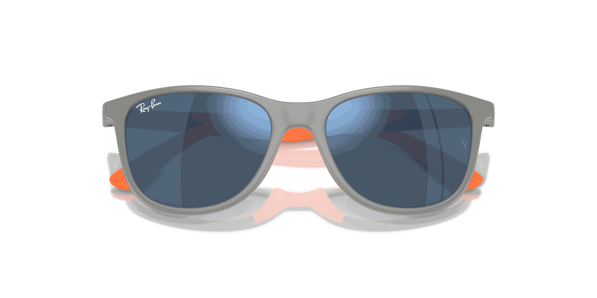 [Dark Blue Lenses, Polished Grey On Orange Frame]