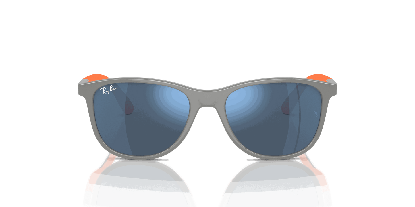 [Dark Blue Lenses, Polished Grey On Orange Frame]