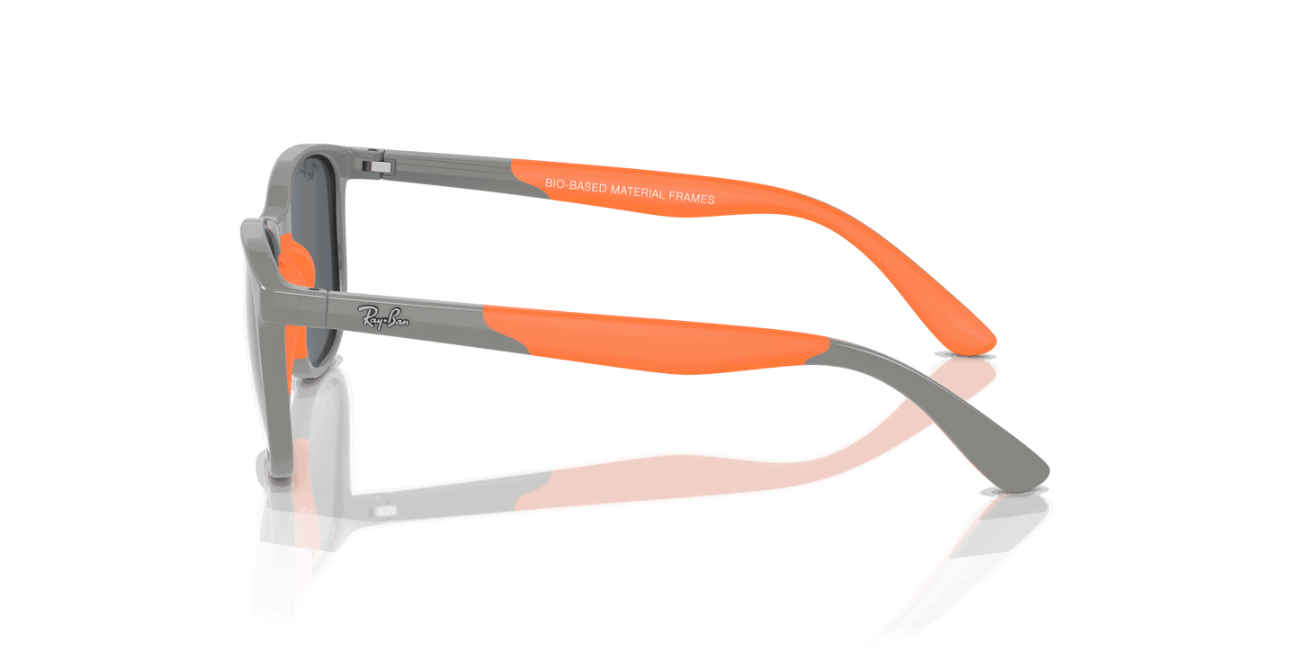 [Dark Blue Lenses, Polished Grey On Orange Frame]