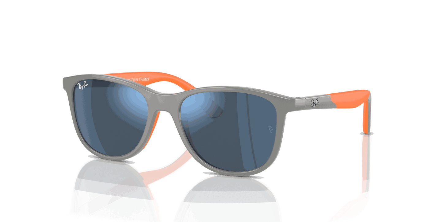 [Dark Blue Lenses, Polished Grey On Orange Frame]
