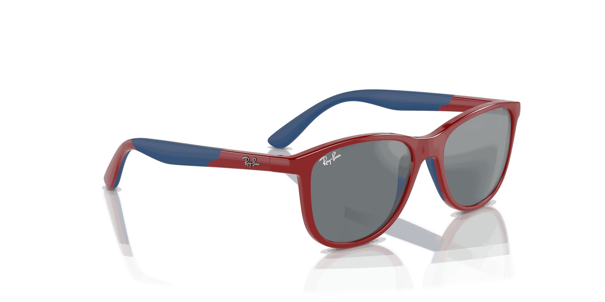 [Grey Black Lenses, Polished Red On Blue Frame]