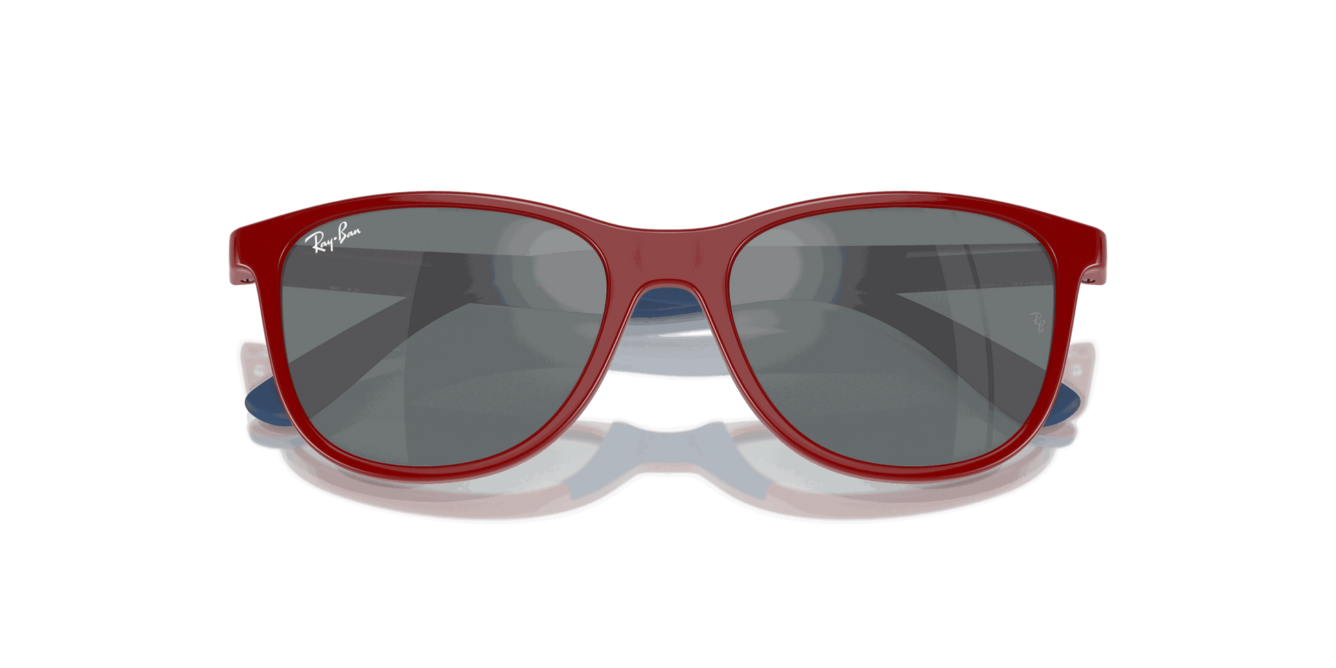 [Grey Black Lenses, Polished Red On Blue Frame]