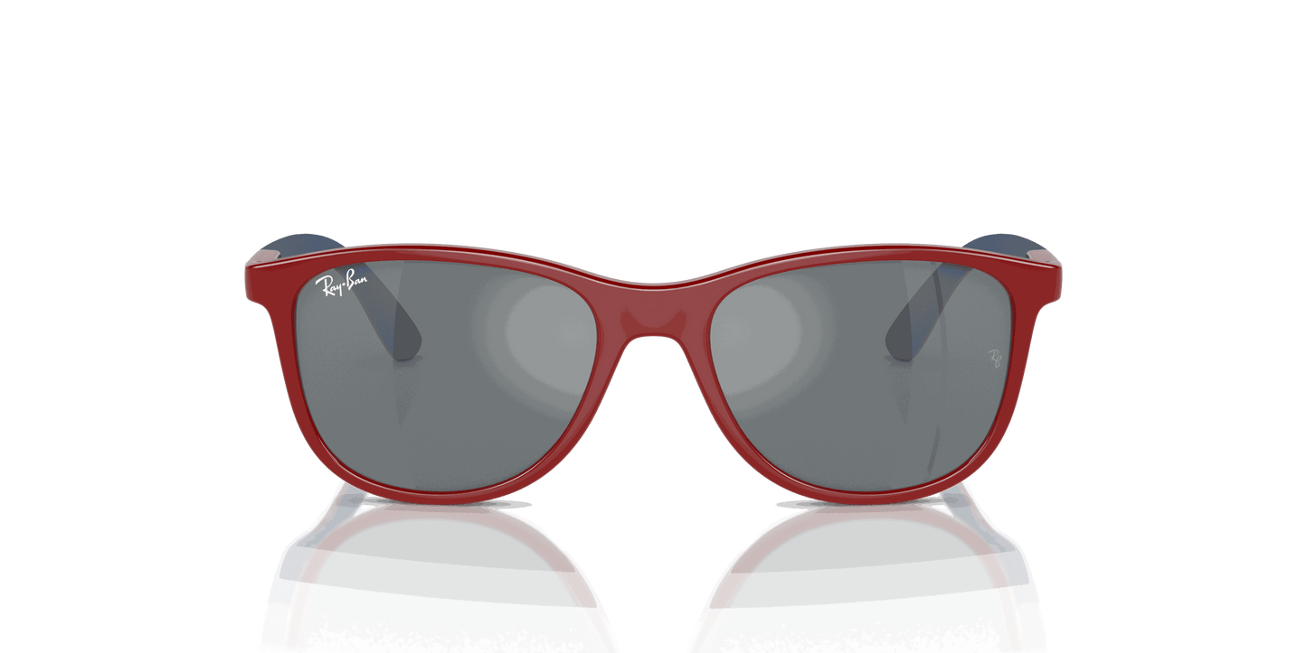 [Grey Black Lenses, Polished Red On Blue Frame]