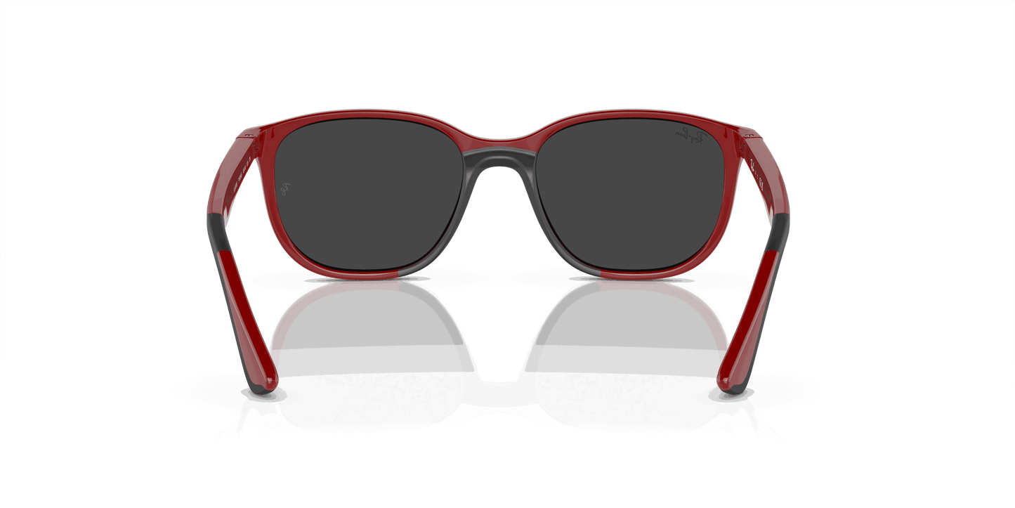 [Silver/Grey Lenses, Polished Red On Black Frame]