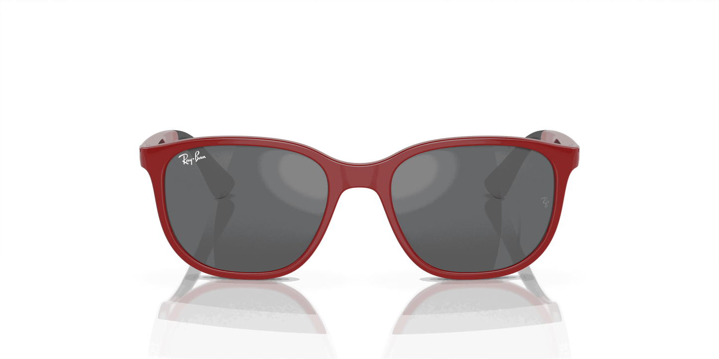 [Silver/Grey Lenses, Polished Red On Black Frame]