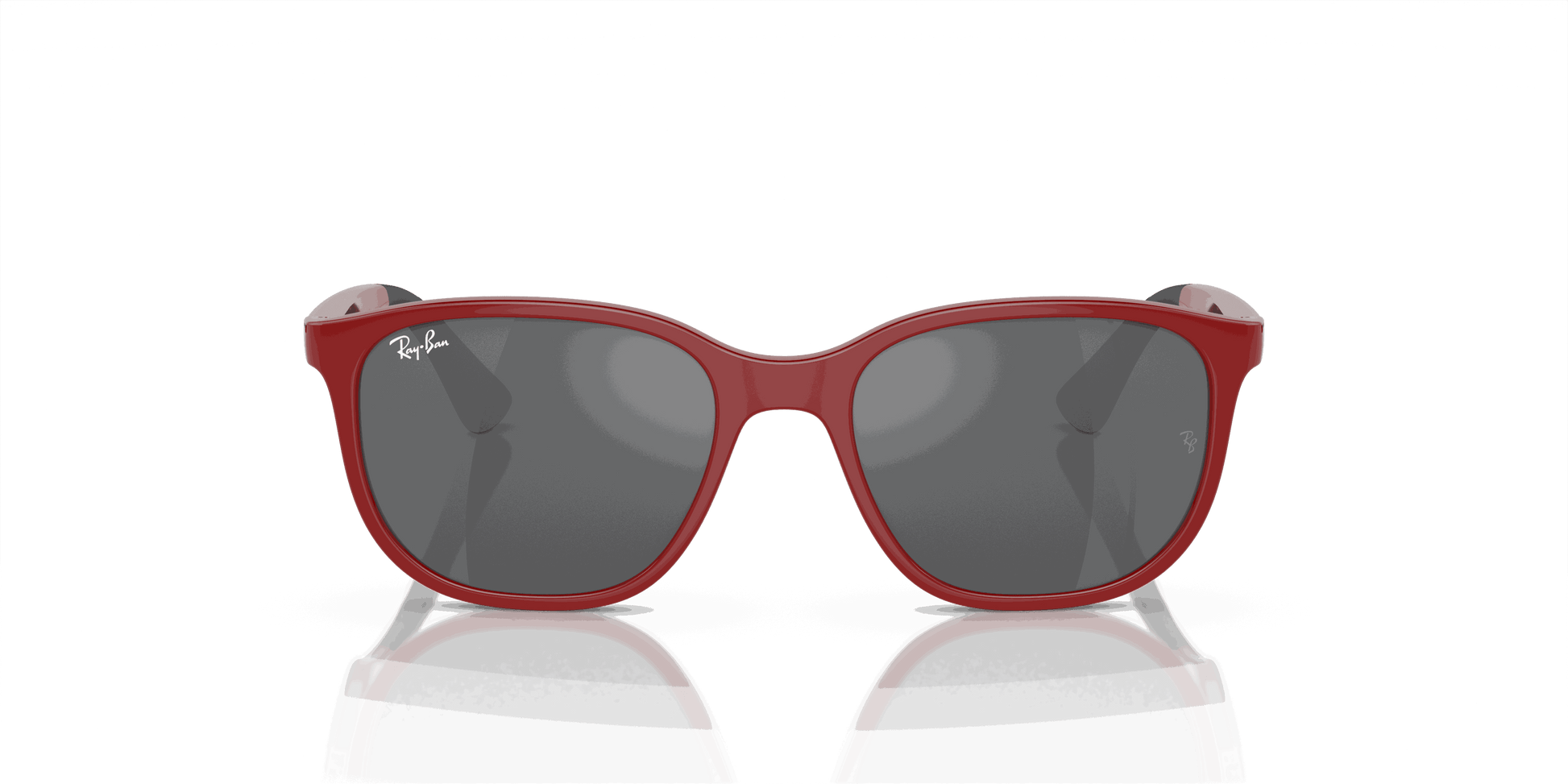 [Silver/Grey Lenses, Polished Red On Black Frame]