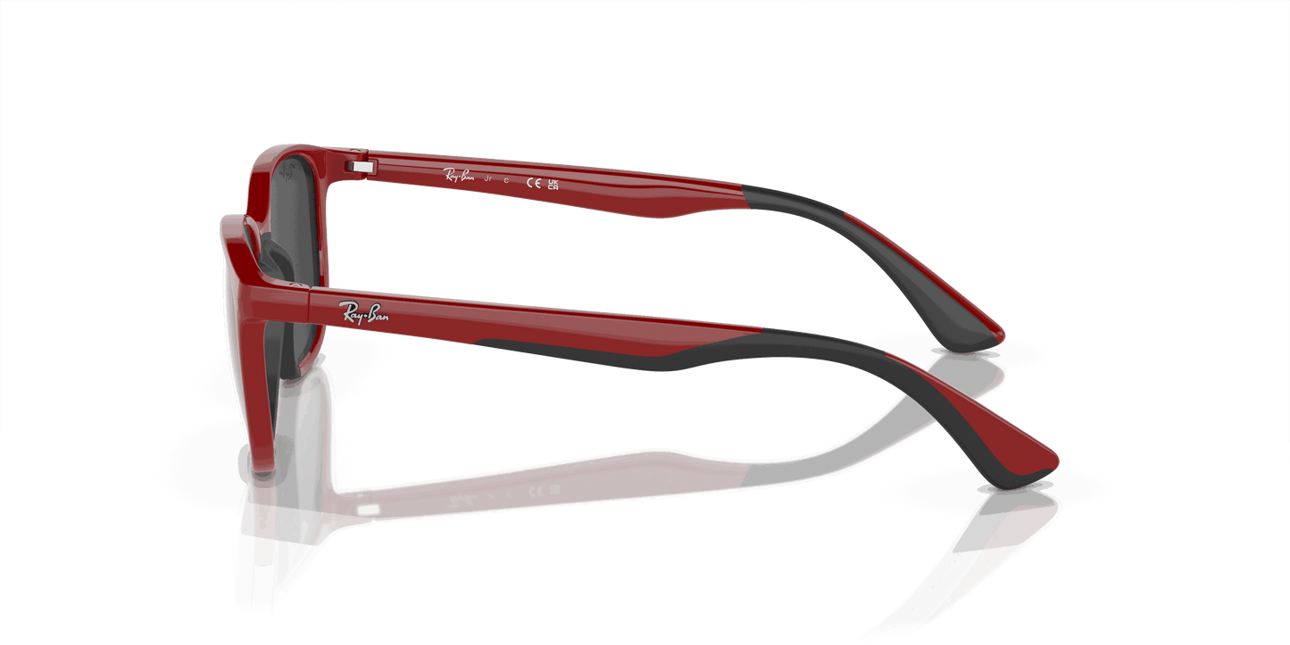 [Silver/Grey Lenses, Polished Red On Black Frame]