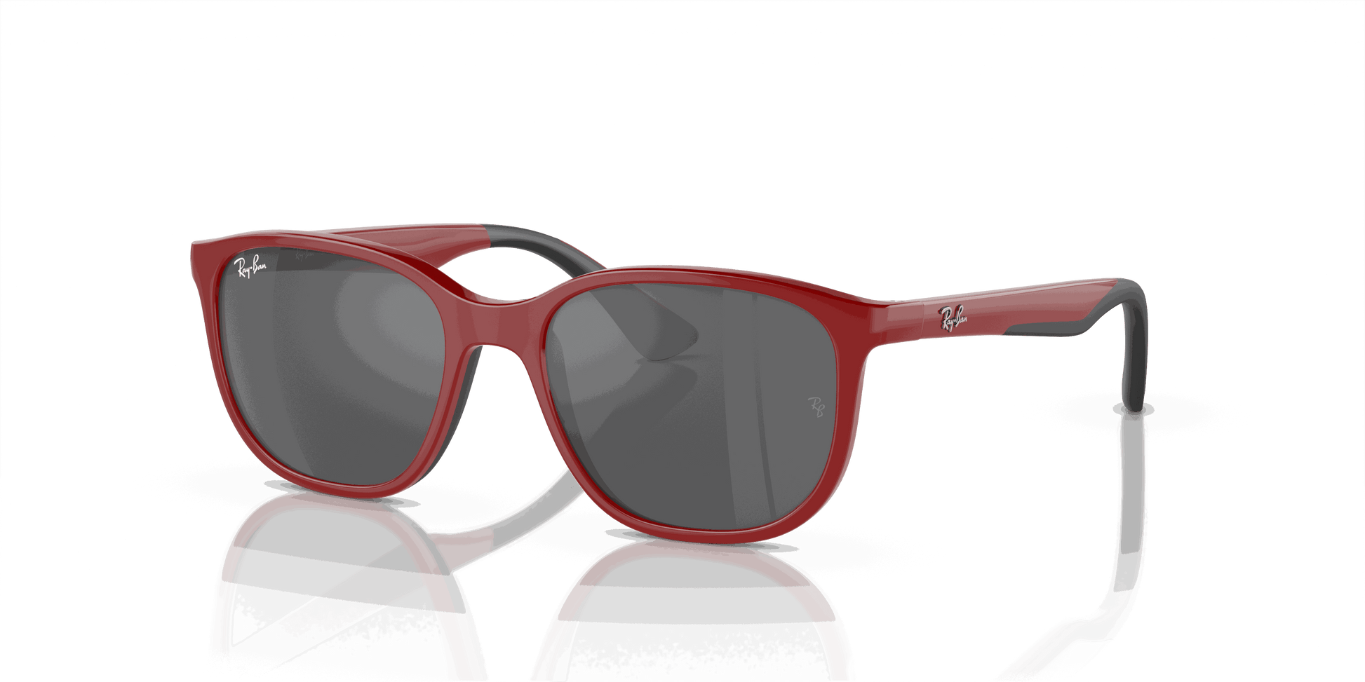 [Silver/Grey Lenses, Polished Red On Black Frame]