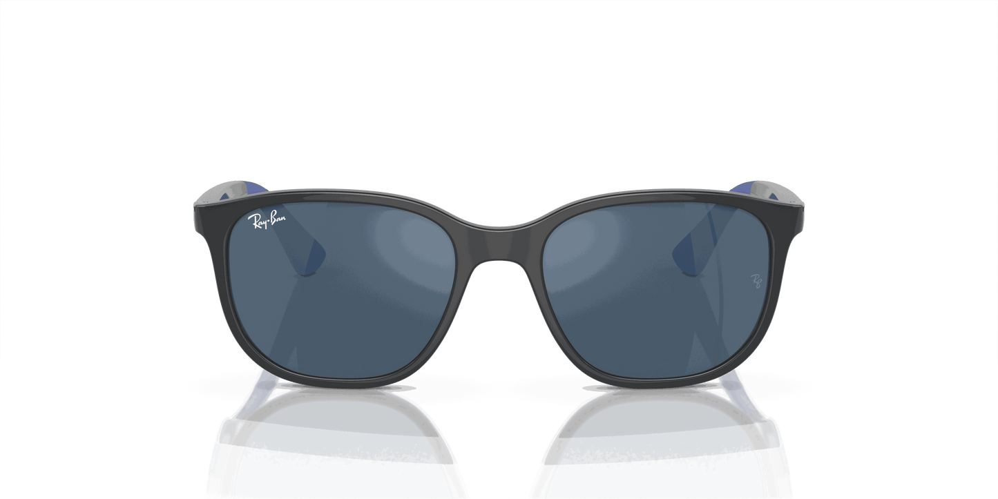[Dark Blue Lenses, Polished Grey On Blue Frame]