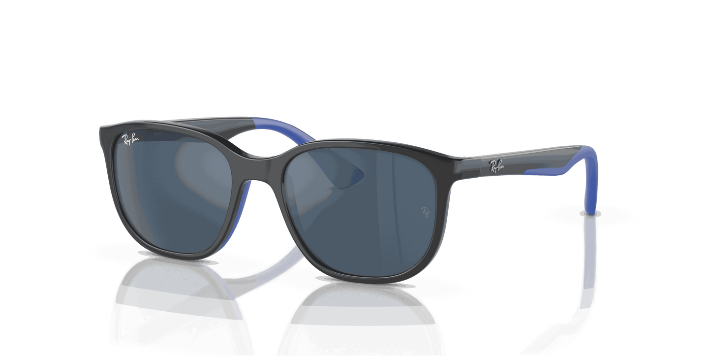 [Dark Blue Lenses, Polished Grey On Blue Frame]