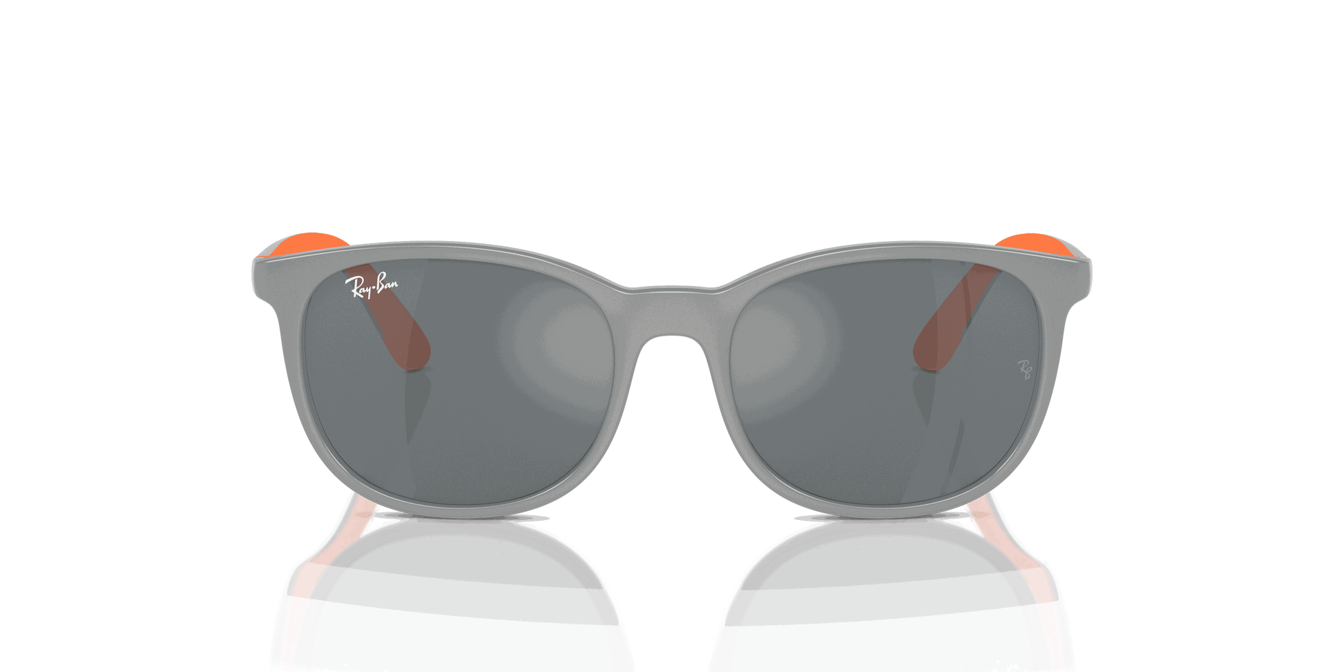 [Grey & Black Lenses, Polished Grey On Orange Frame]