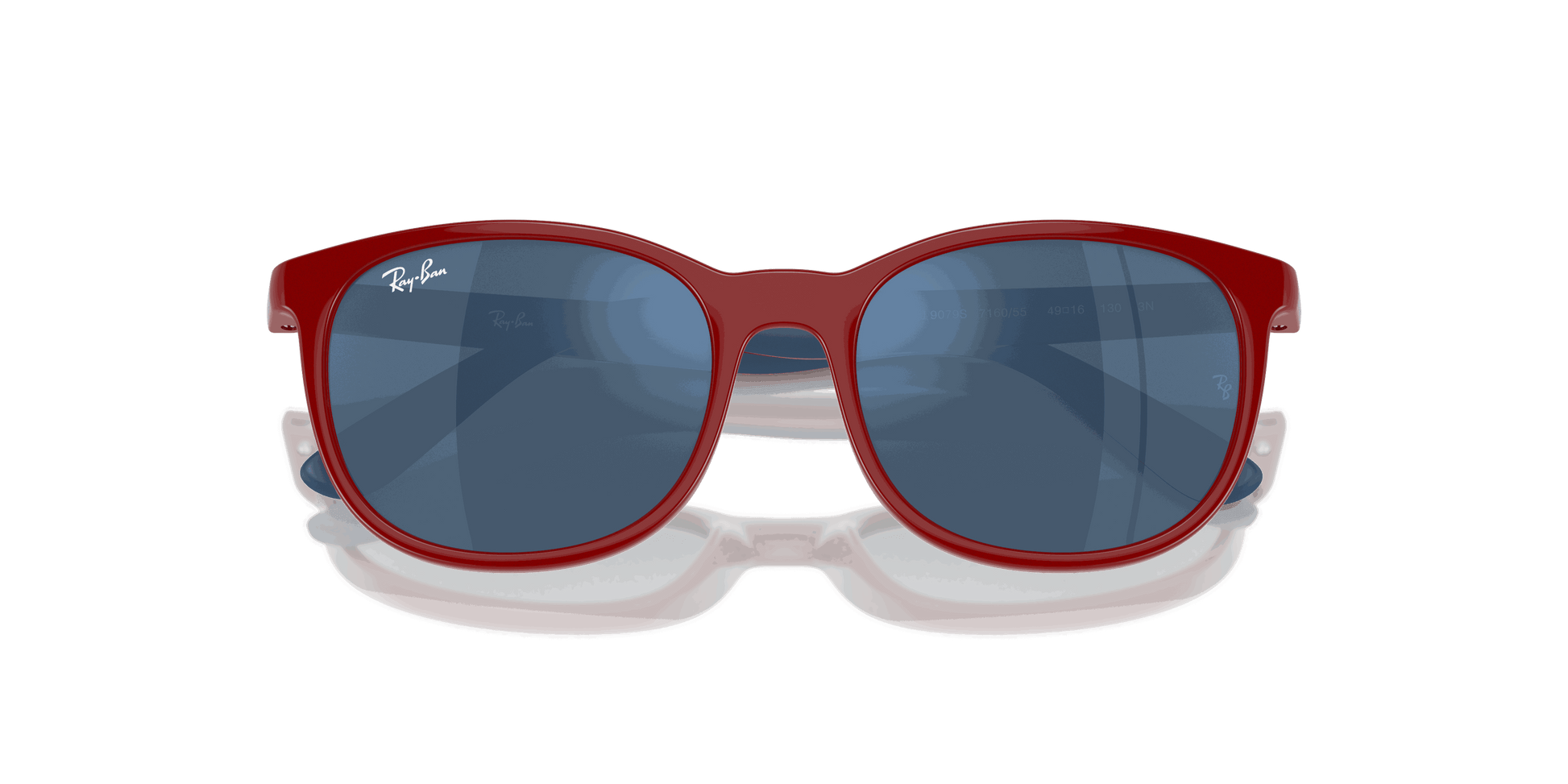 [Dark Blue Lenses, Polished Red On Blue Frame]