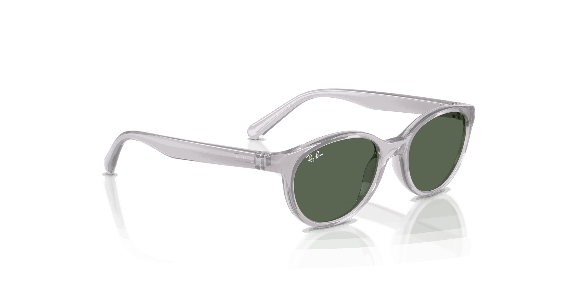 [Dark Green Lenses, Polished Transparent Grey Frame]