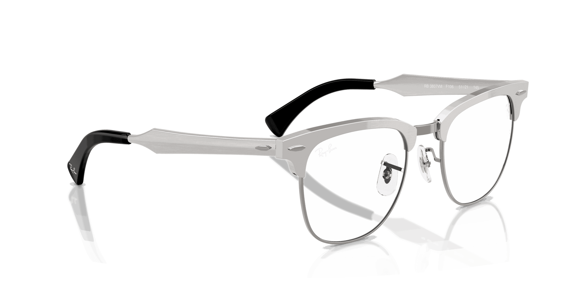 [Clear Lenses, Matte Brushed Silver On Gunmetal Frame]