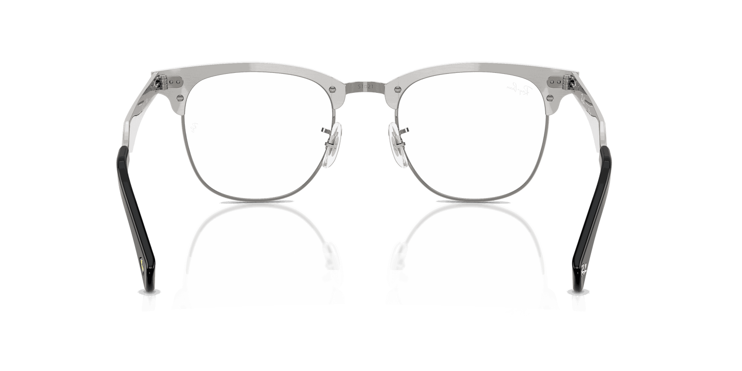 [Clear Lenses, Matte Brushed Silver On Gunmetal Frame]
