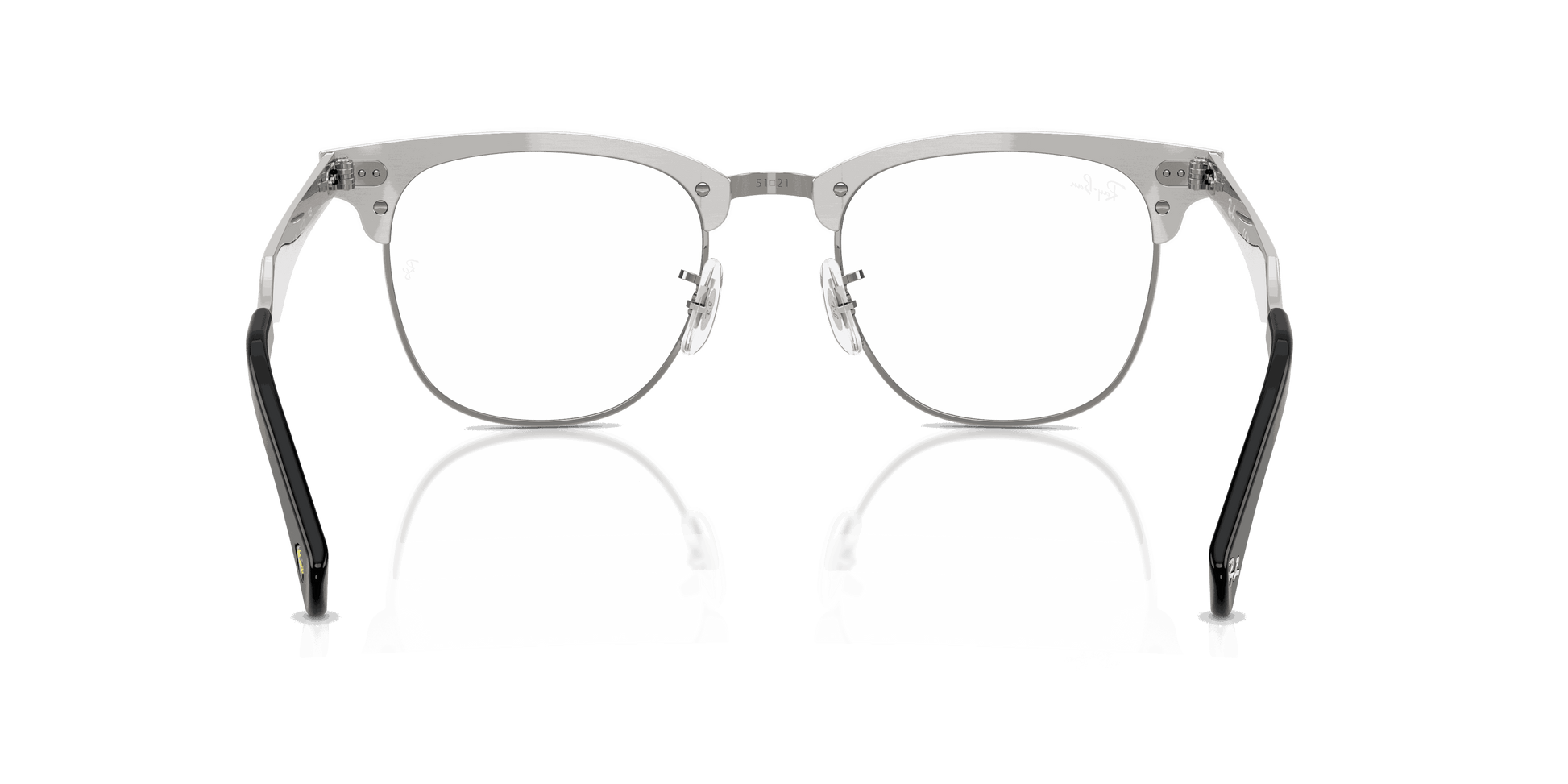 [Clear Lenses, Matte Brushed Silver On Gunmetal Frame]