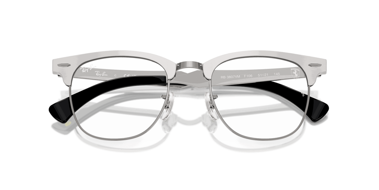 [Clear Lenses, Matte Brushed Silver On Gunmetal Frame]