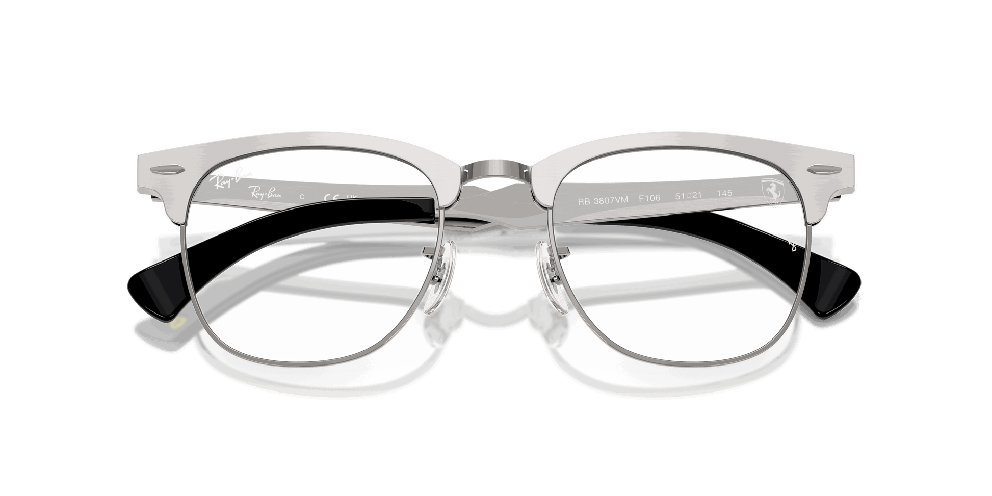 [Clear Lenses, Matte Brushed Silver On Gunmetal Frame]