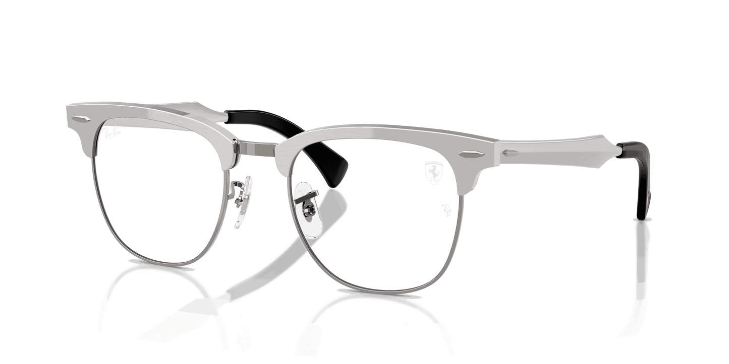 [Clear Lenses, Matte Brushed Silver On Gunmetal Frame]