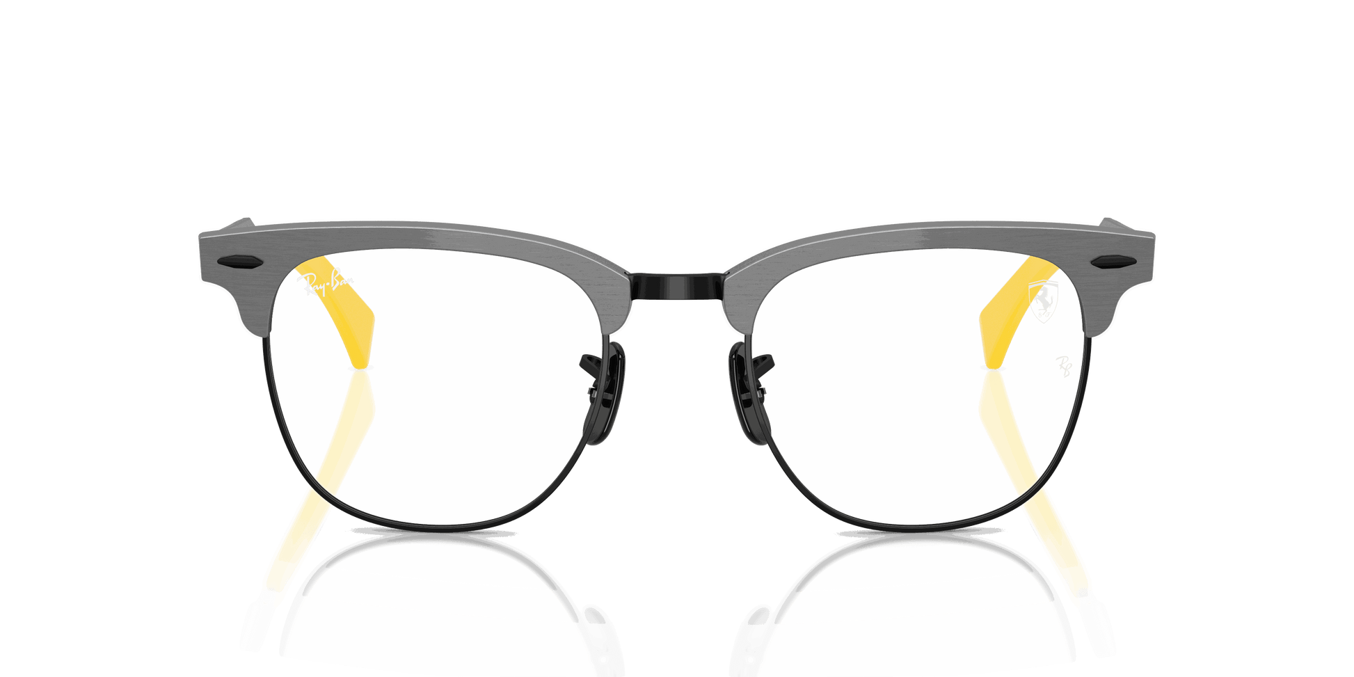 [Clear Lenses, Matte Brushed Grey On Black Frame]