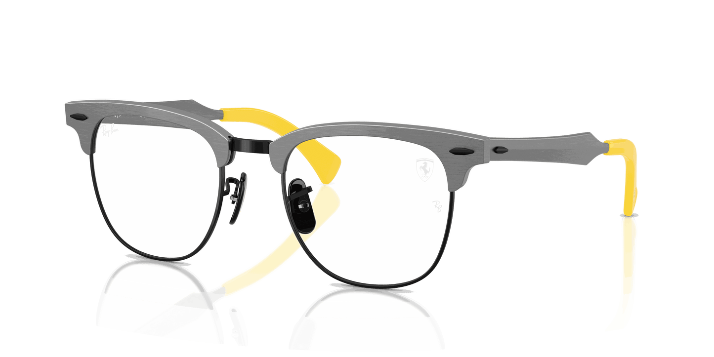 [Clear Lenses, Matte Brushed Grey On Black Frame]
