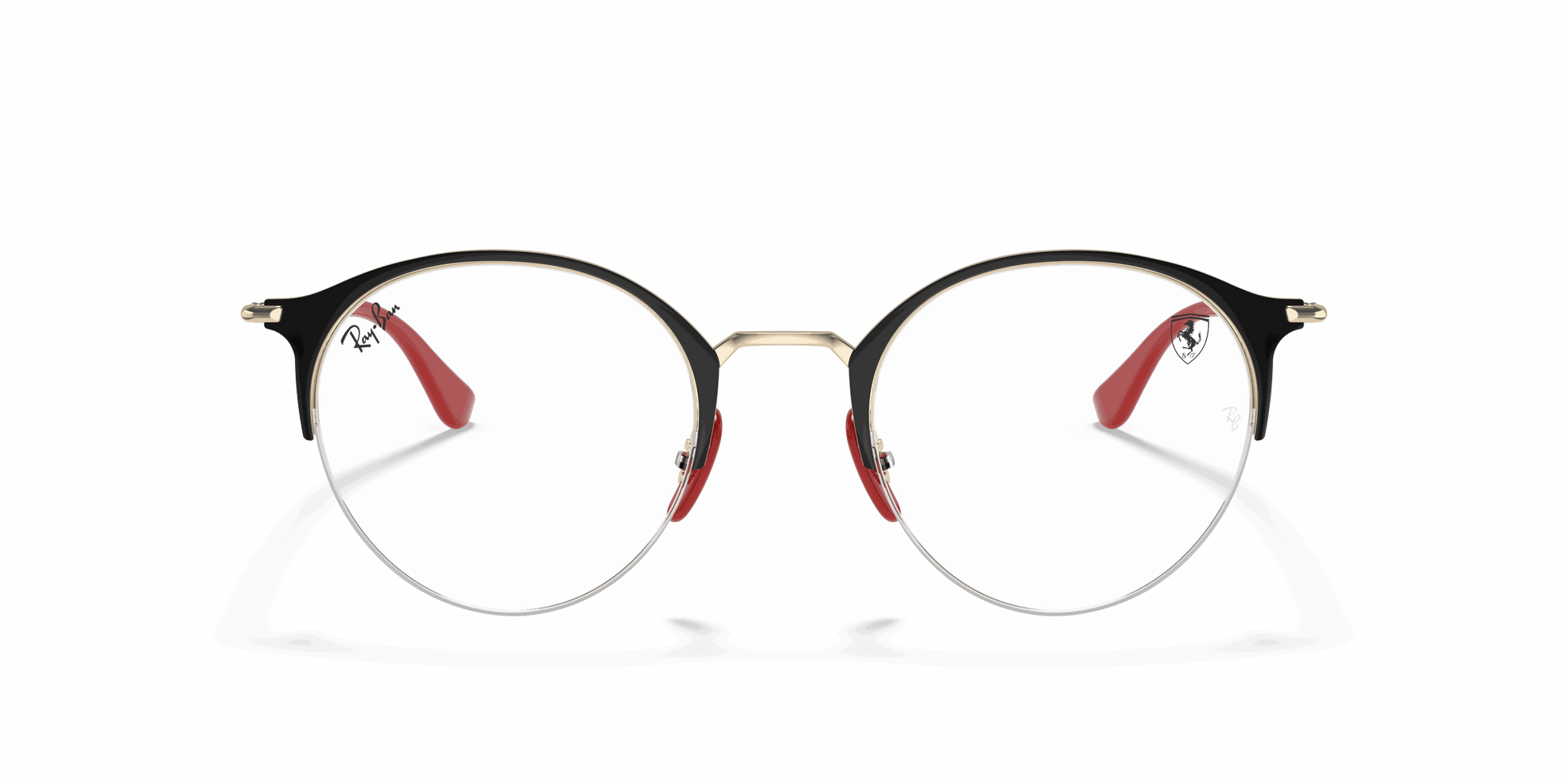 [Clear Lenses, Polished Black On Gold Frame]