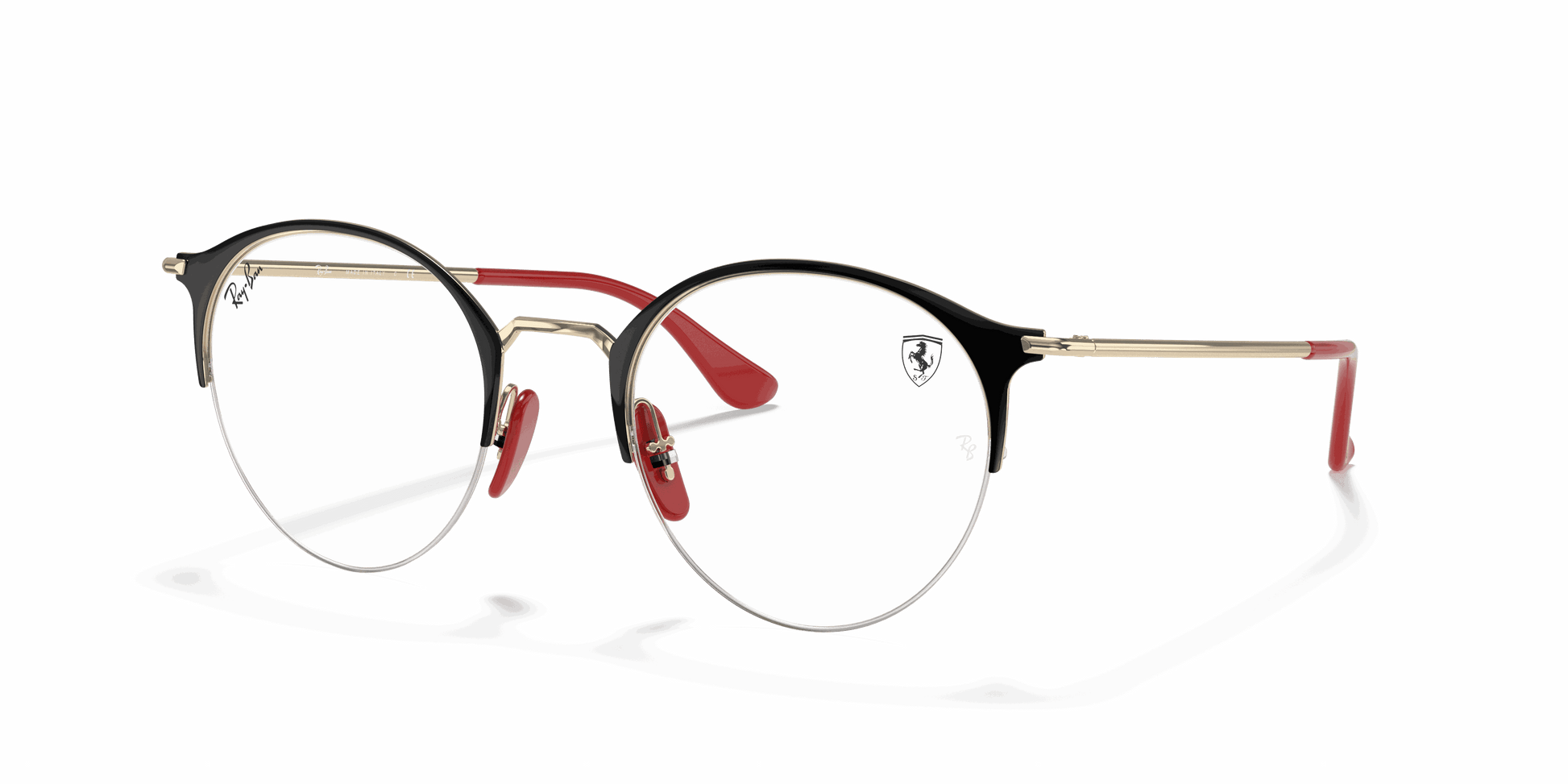 [Clear Lenses, Polished Black On Gold Frame]