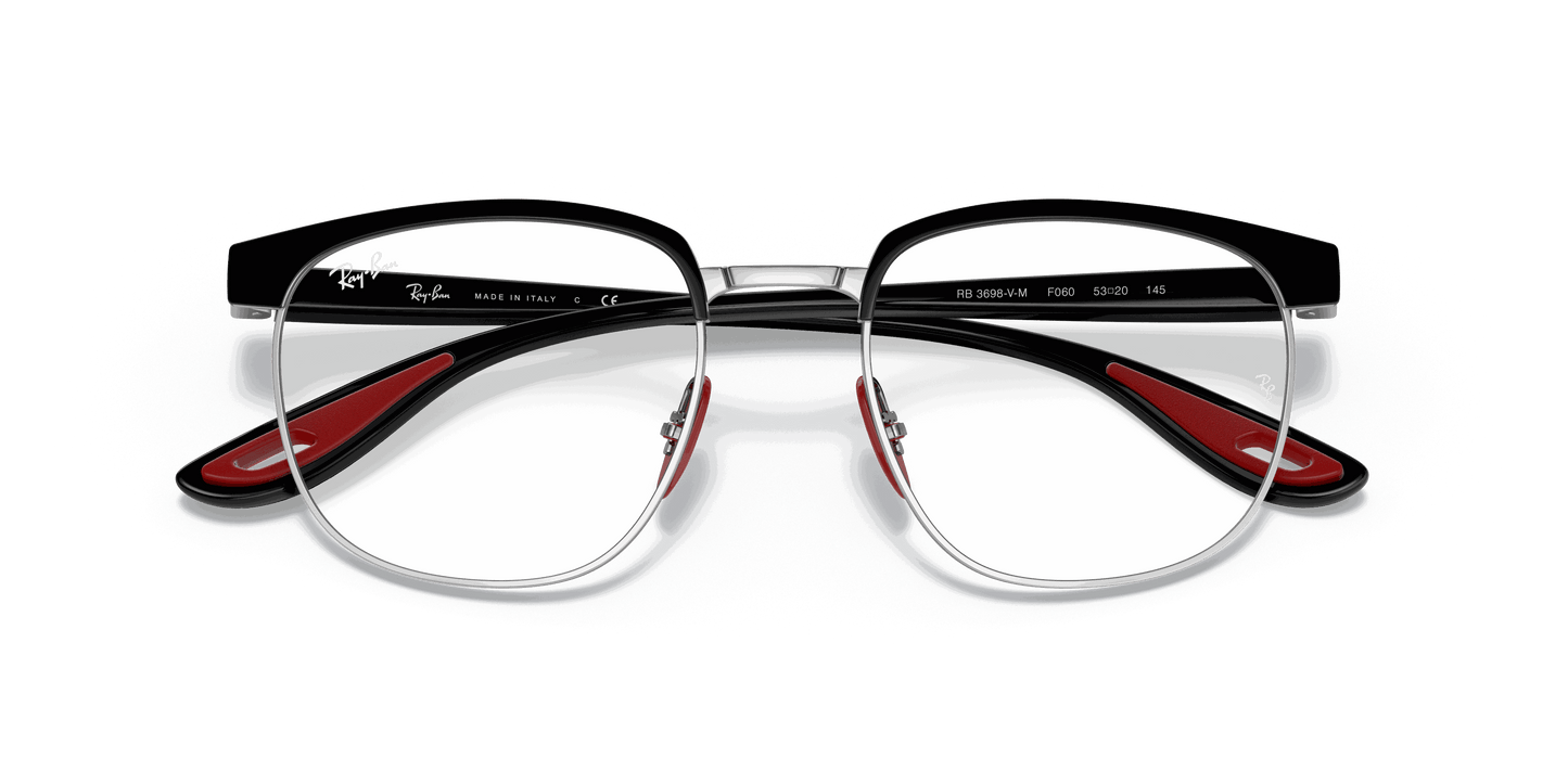 [Clear Lenses, Polished Black On Silver Frame]