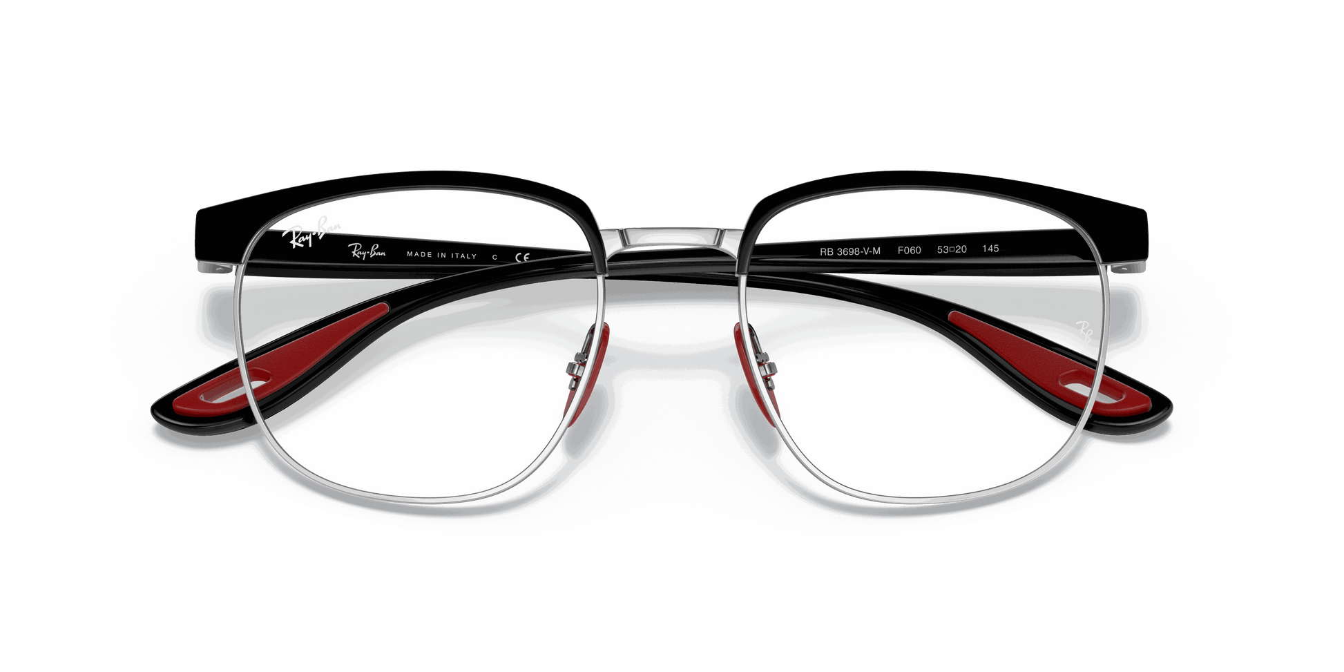 [Clear Lenses, Polished Black On Silver Frame]