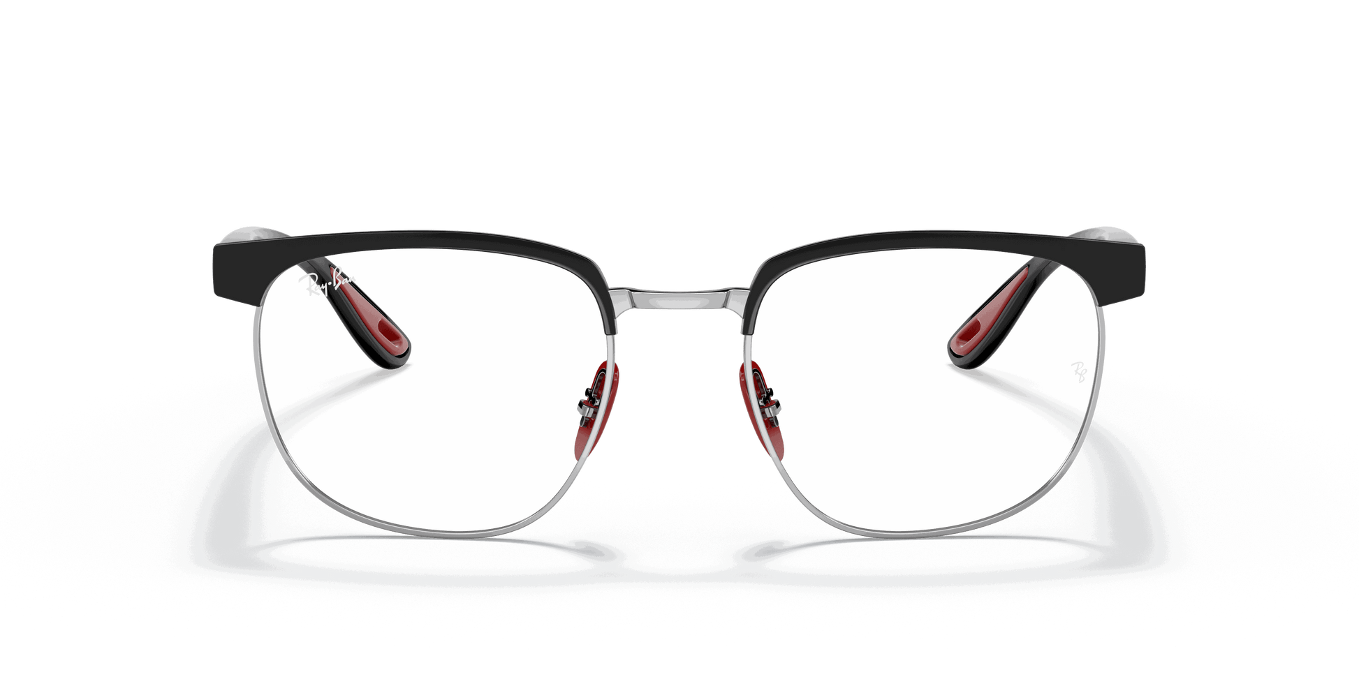 [Clear Lenses, Polished Black On Silver Frame]