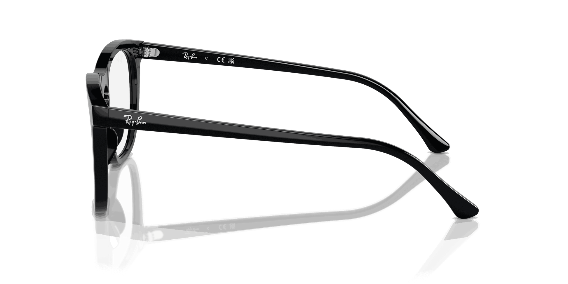 [Clear Lenses, Polished Black Frame]