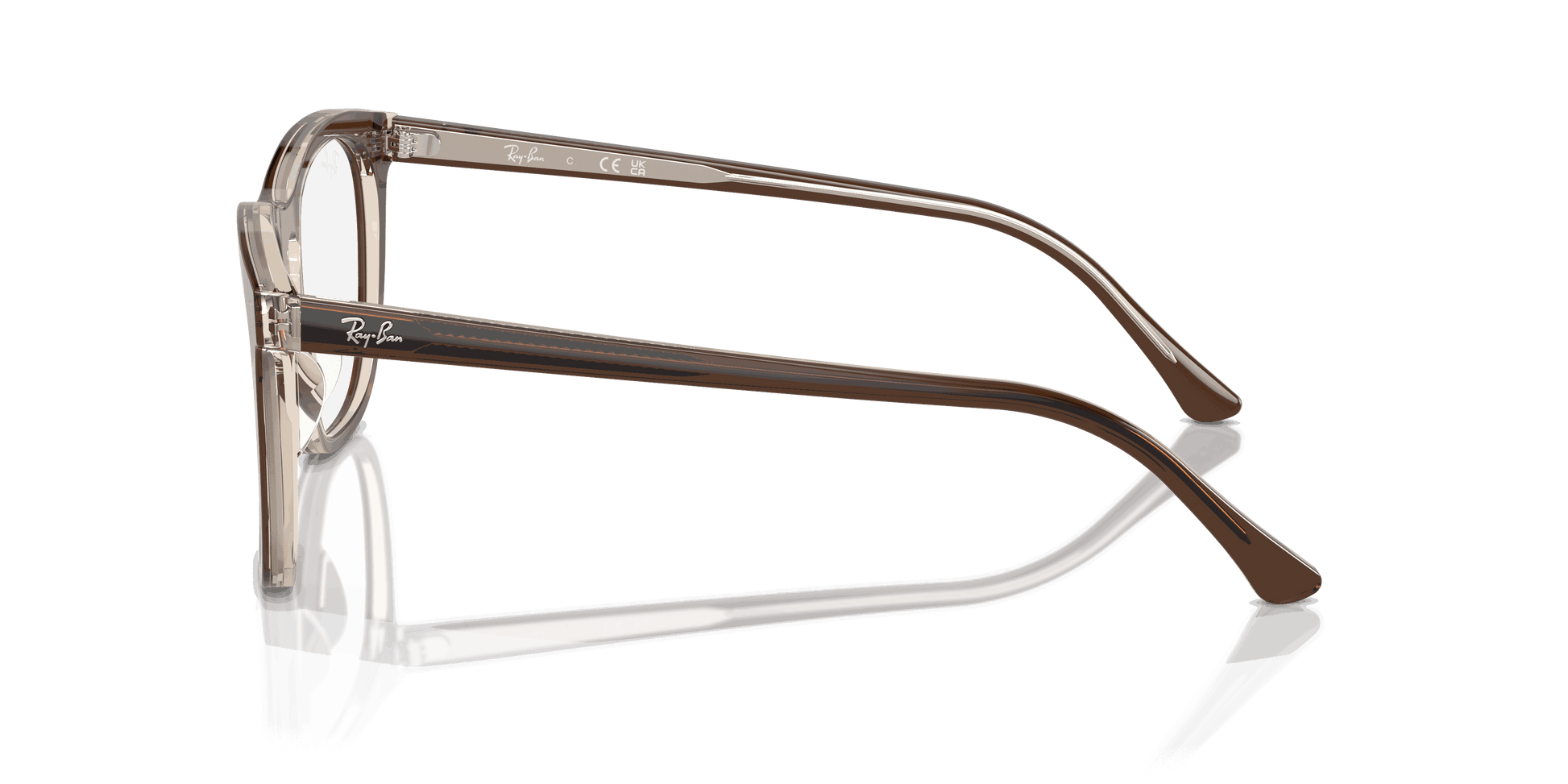 [Clear Lenses, Polished Brown On Transparent Light Brown Frame]