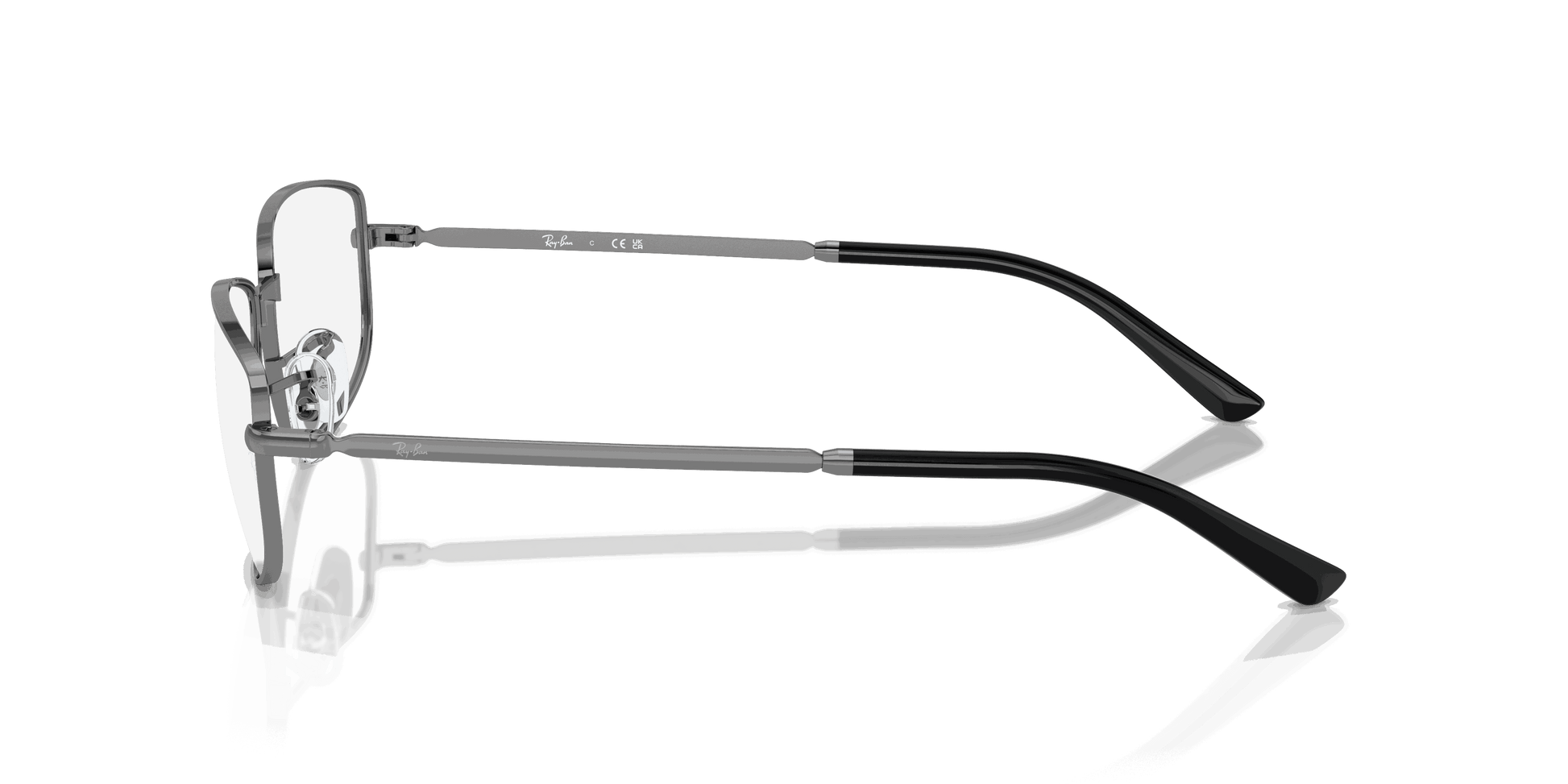 [Clear Lenses, Polished Gunmetal Frame]