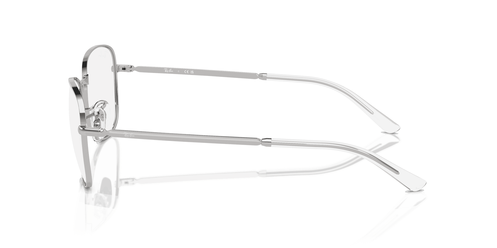 [Clear Lenses, Polished Silver Frame]