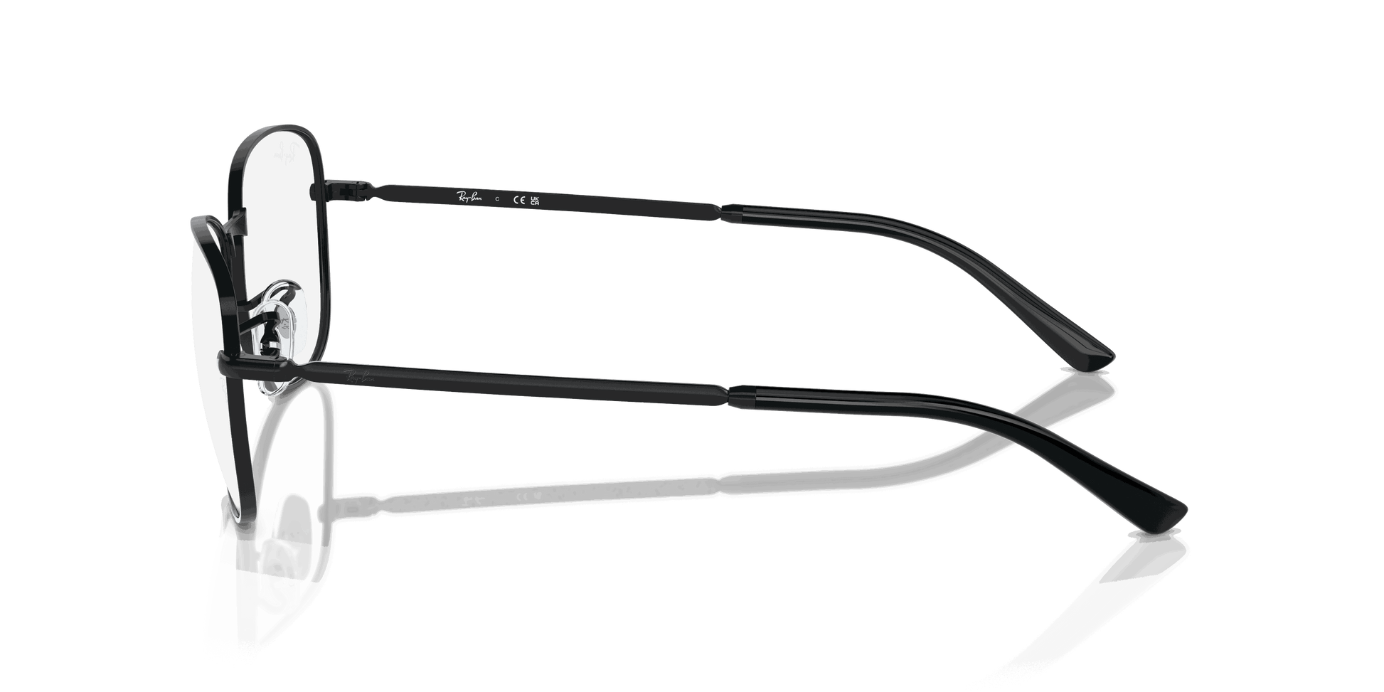 [Clear Lenses, Polished Black Frame]