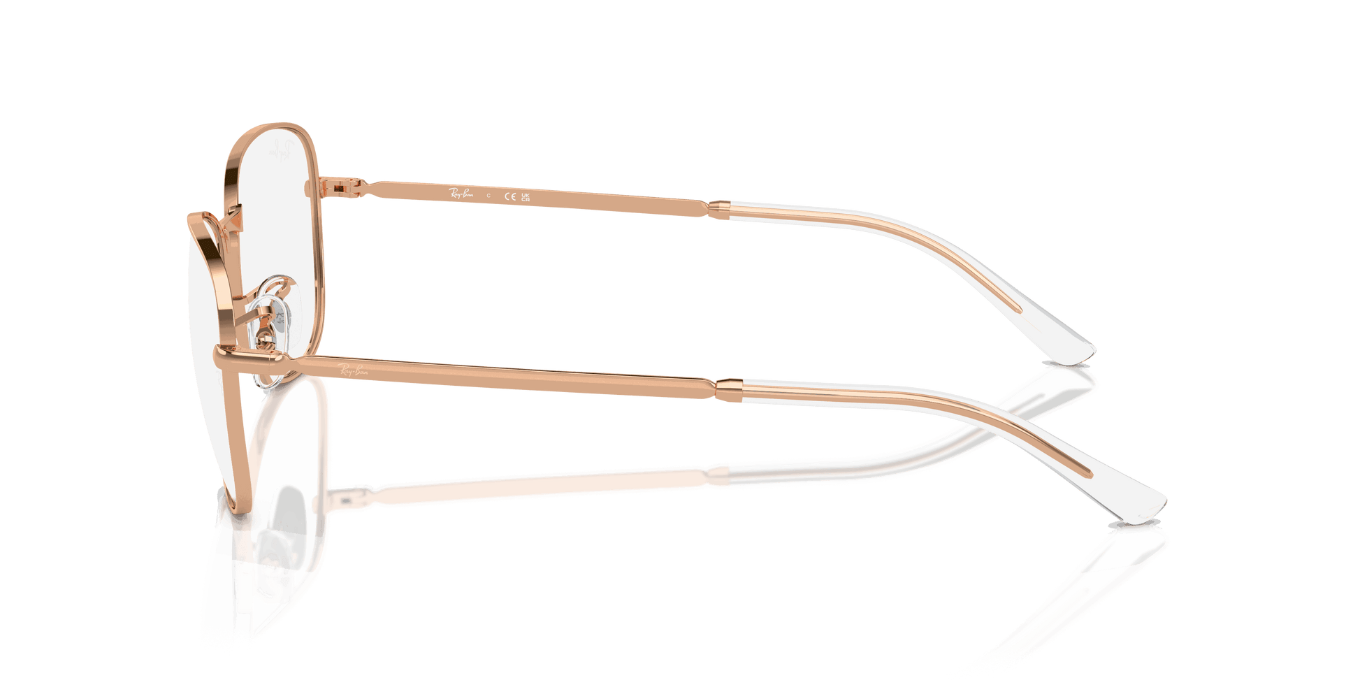 [Clear Lenses, Polished Rose Gold Frame]
