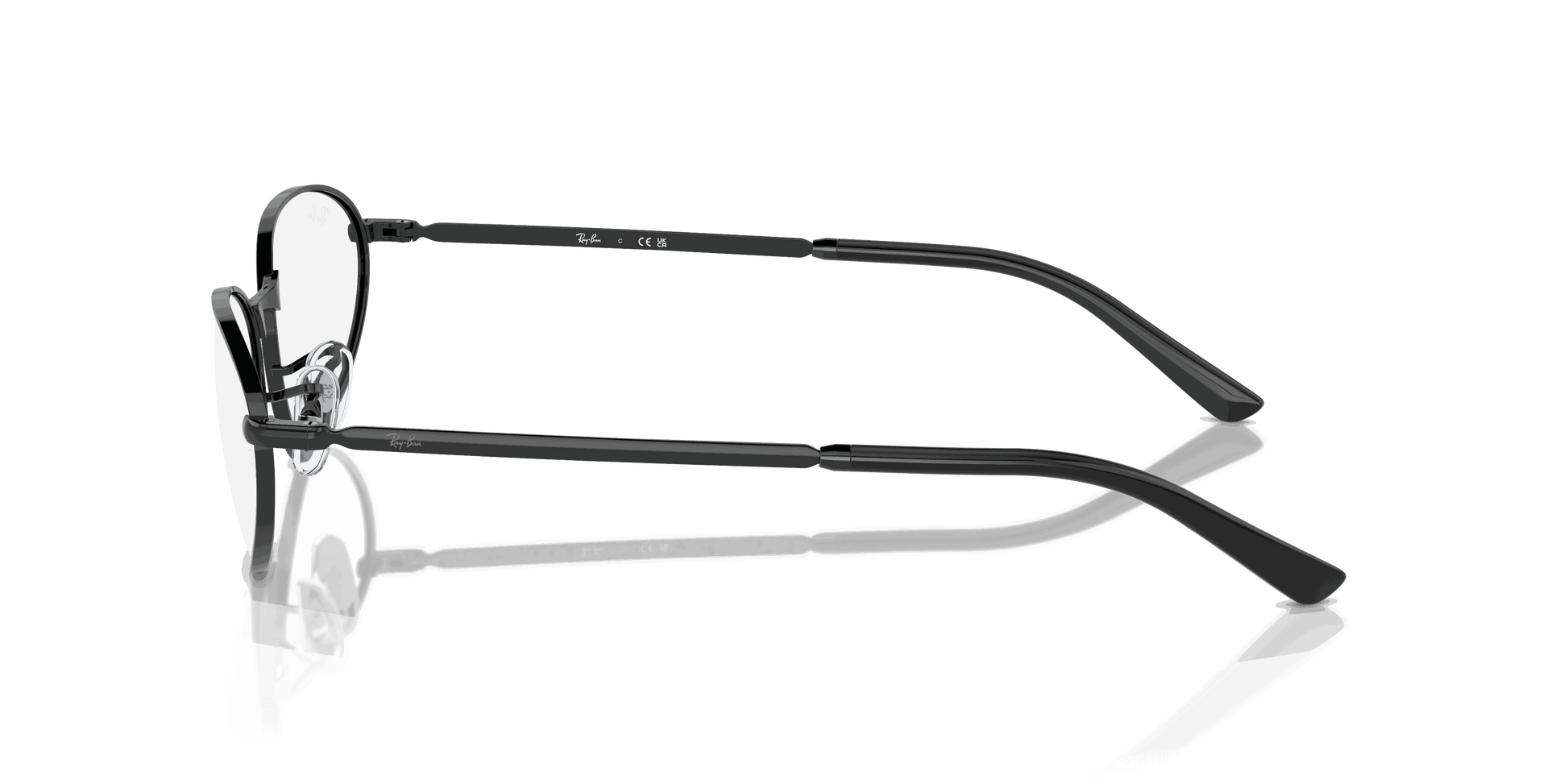 [Clear Lenses, Polished Black Frame]