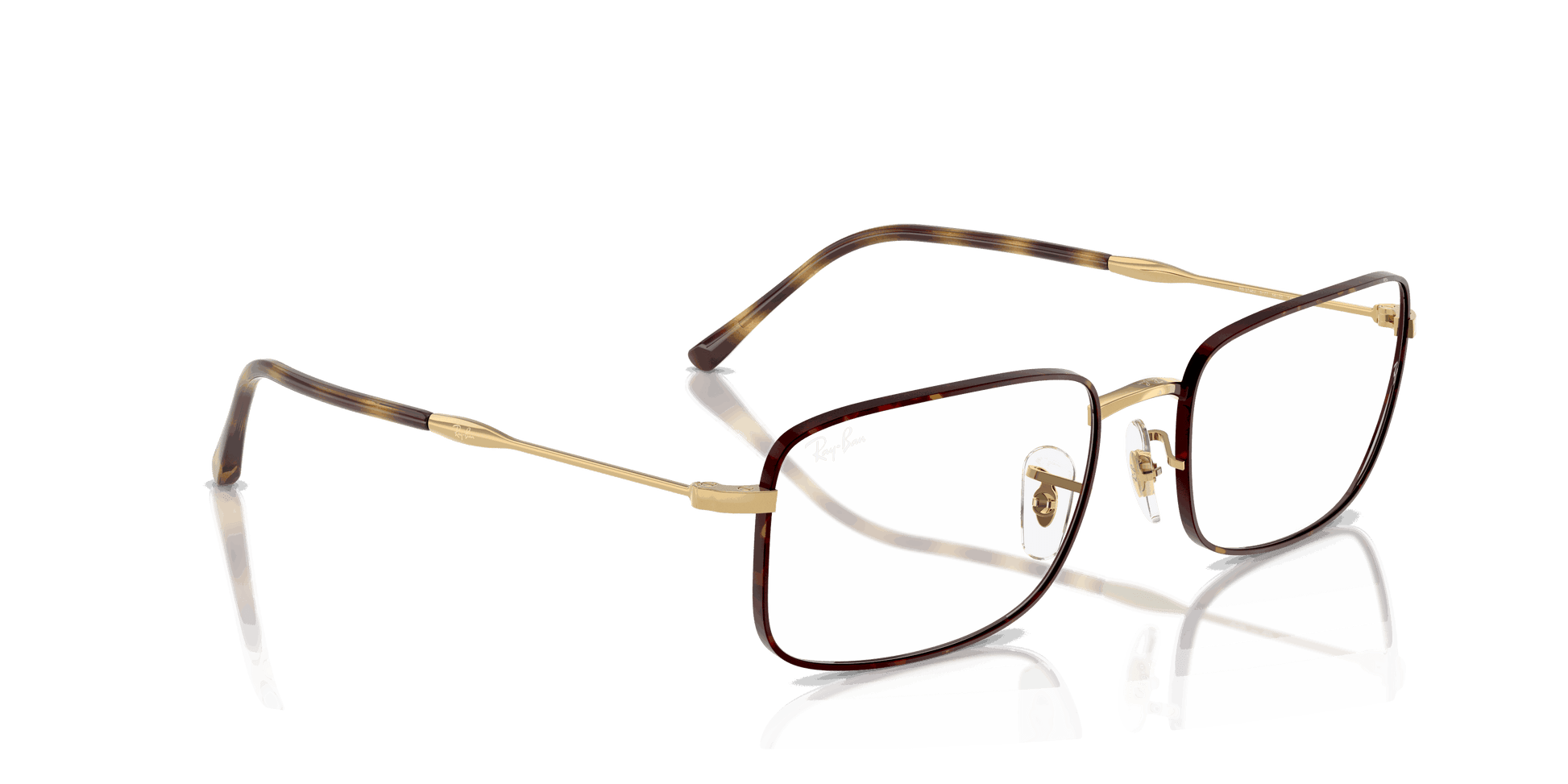 [Clear Lenses, Polished Havana On Gold Frame]