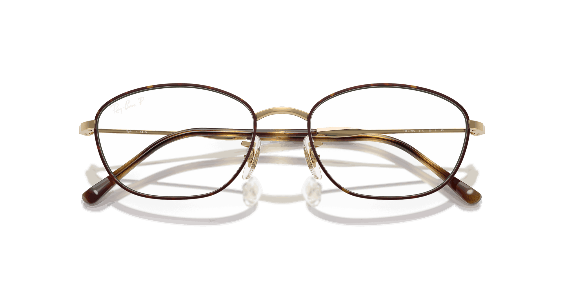 [Clear Lenses, Polished Havana On Gold Frame]