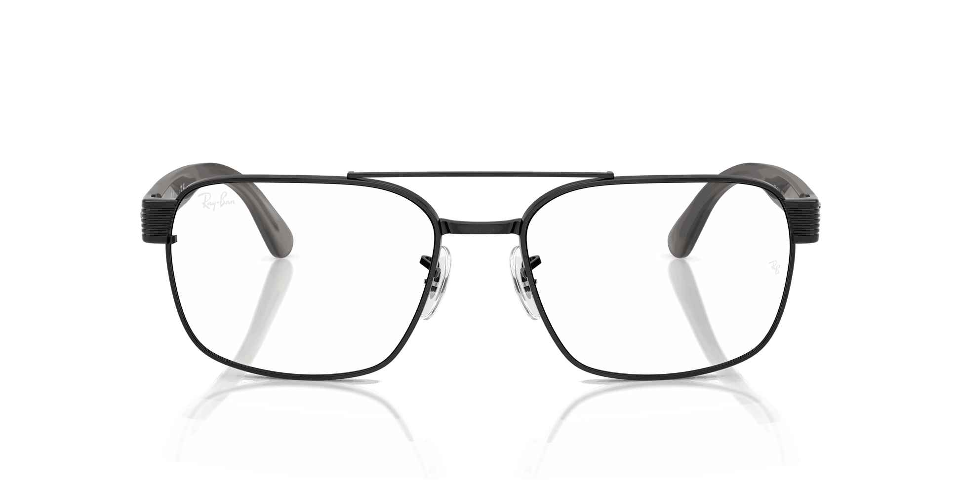 [Clear Lenses, Polished Black Frame]