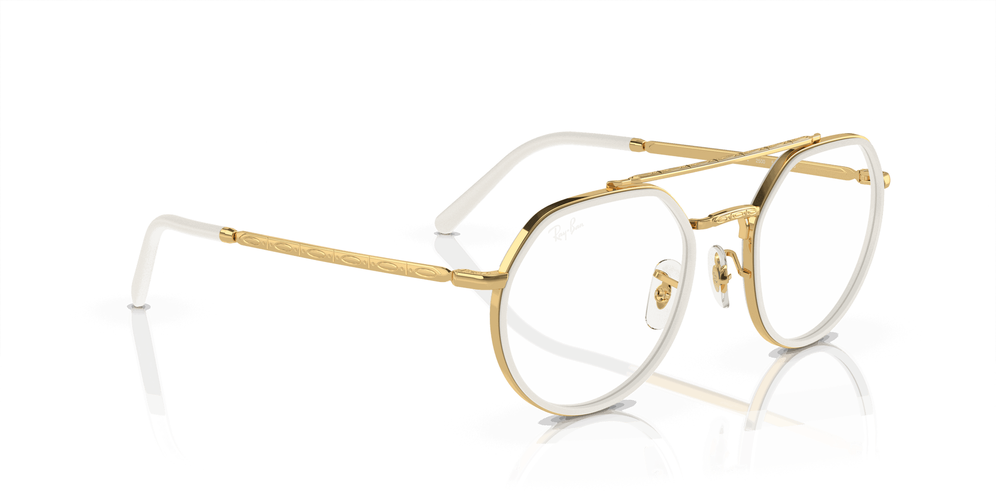 [Clear Lenses, Polished Gold Frame]