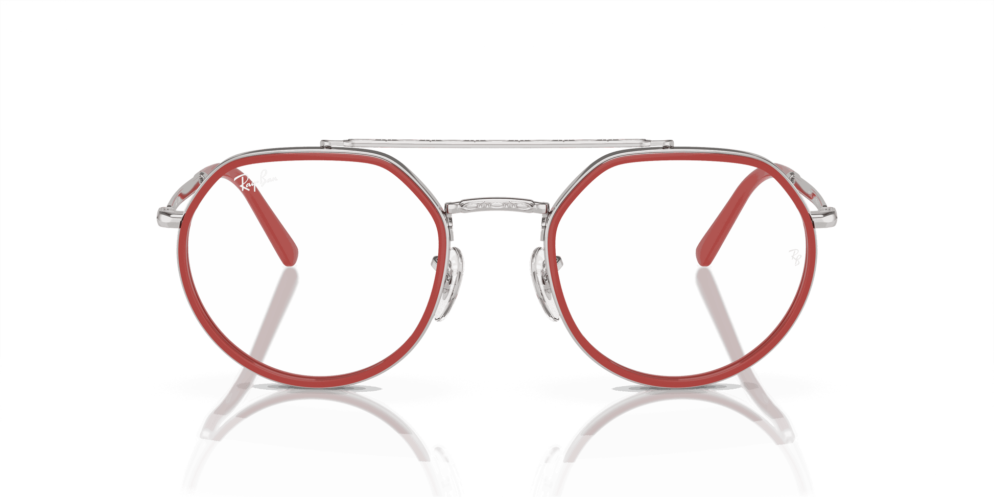 [Demo Lens Lenses, Polished Silver Frame]